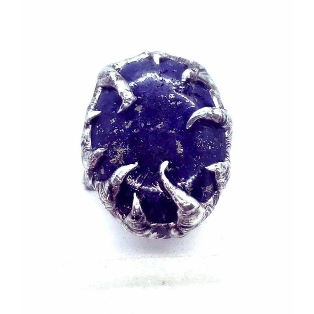Gothic Lapis Lazuli Statement Ring - image 4